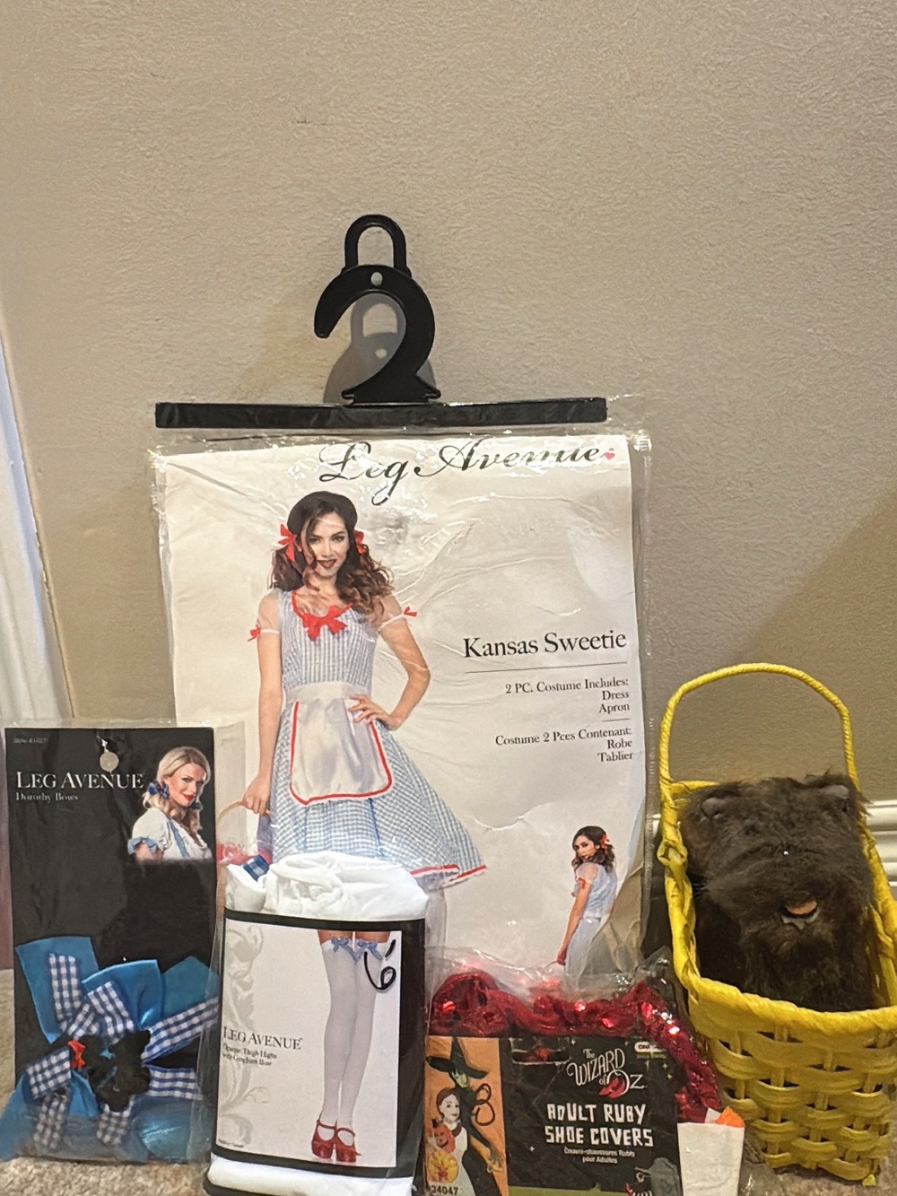 Leg Avenue blue Kansas Sweetie Dress w/White Apron & Red Trim, accessory (6 Pcs)
